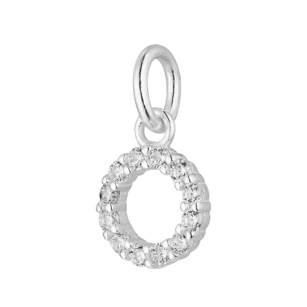 Damen-Anhänger Kreis Kranz Ring rund offen mit Zirkonia 11mm aus Sterling Silber 925