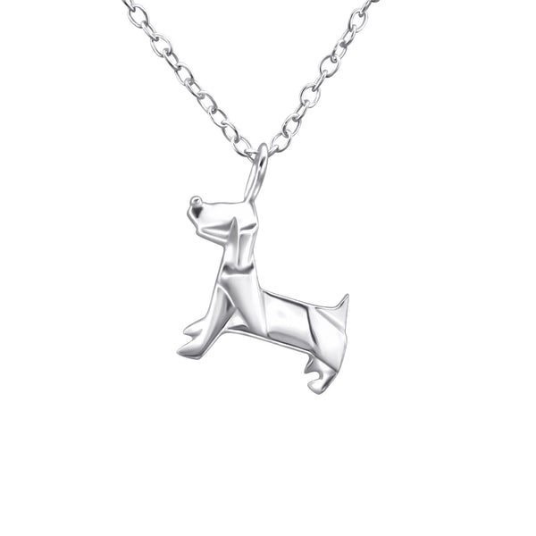 Damen-Halskette Hund filigran mit Kette 45cm Sterling Silber 925